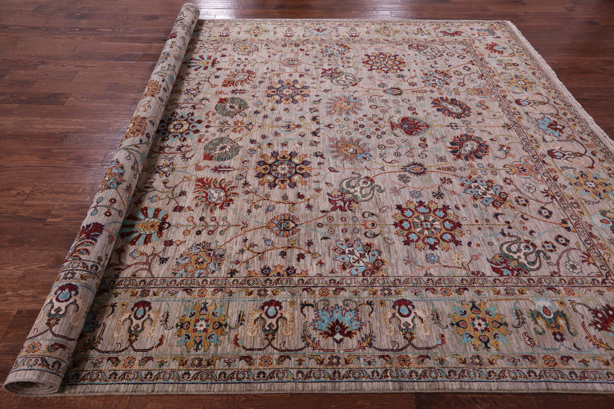 Peshawar Hand Knotted Wool Rug - 9' 1" X 12' 1" - Golden Nile