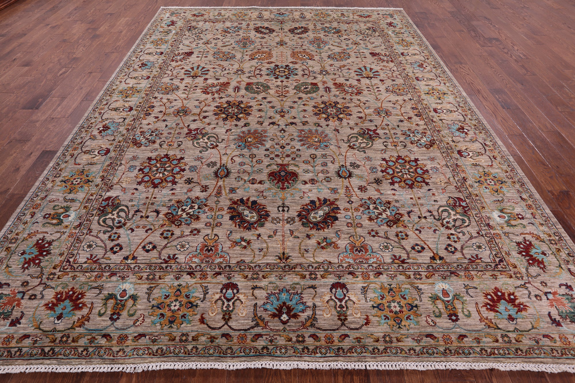 Peshawar Hand Knotted Wool Rug - 9' 1" X 12' 1" - Golden Nile
