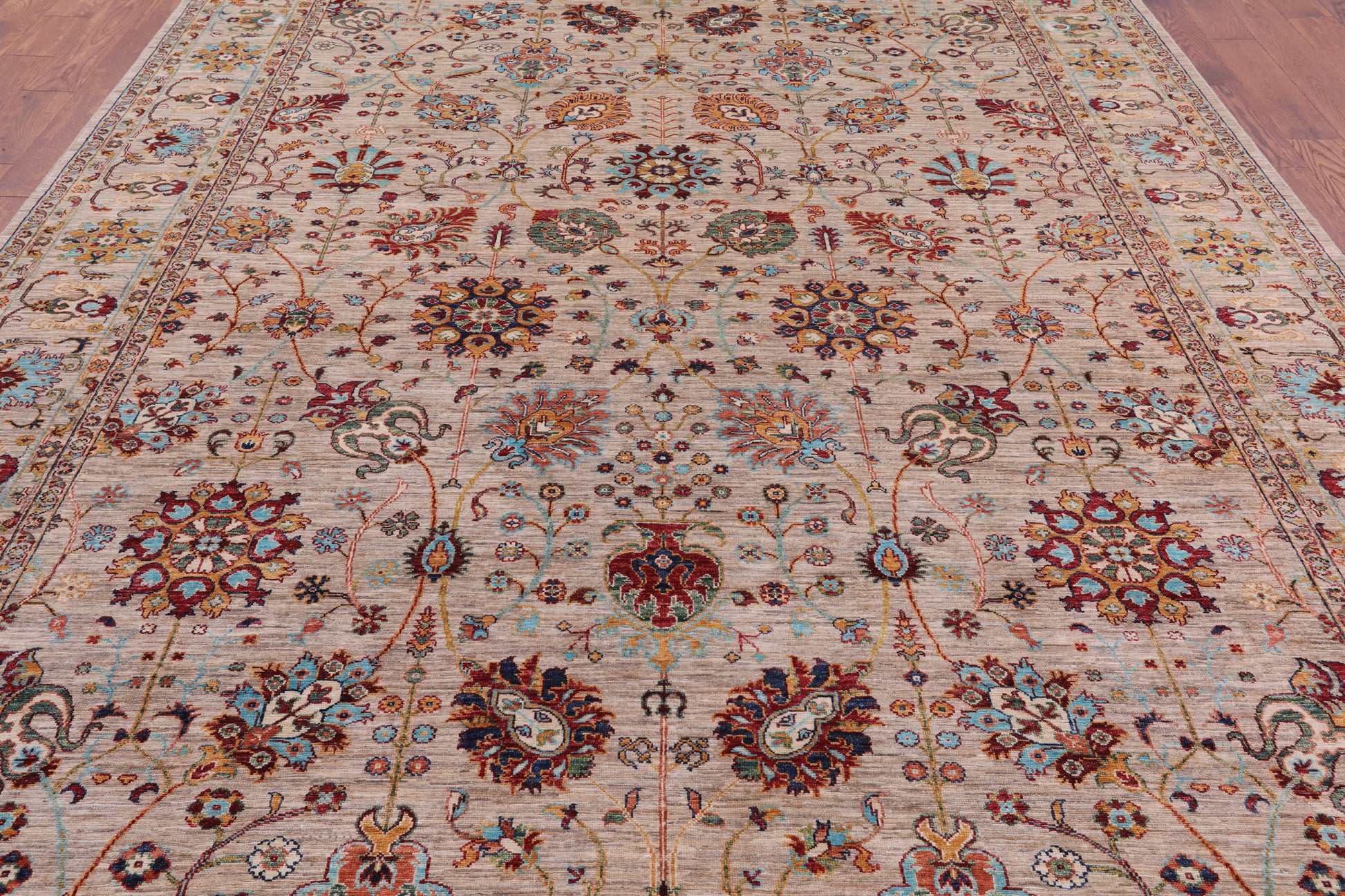 Peshawar Hand Knotted Wool Rug - 9' 1" X 12' 1" - Golden Nile
