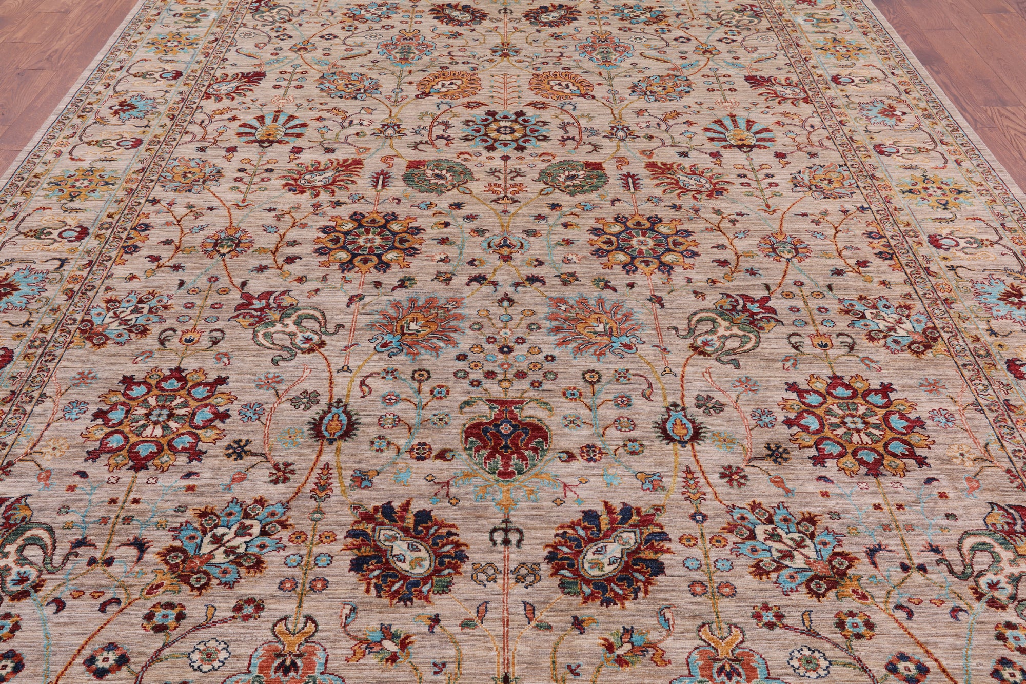 Peshawar Hand Knotted Wool Rug - 9' 1" X 12' 1" - Golden Nile