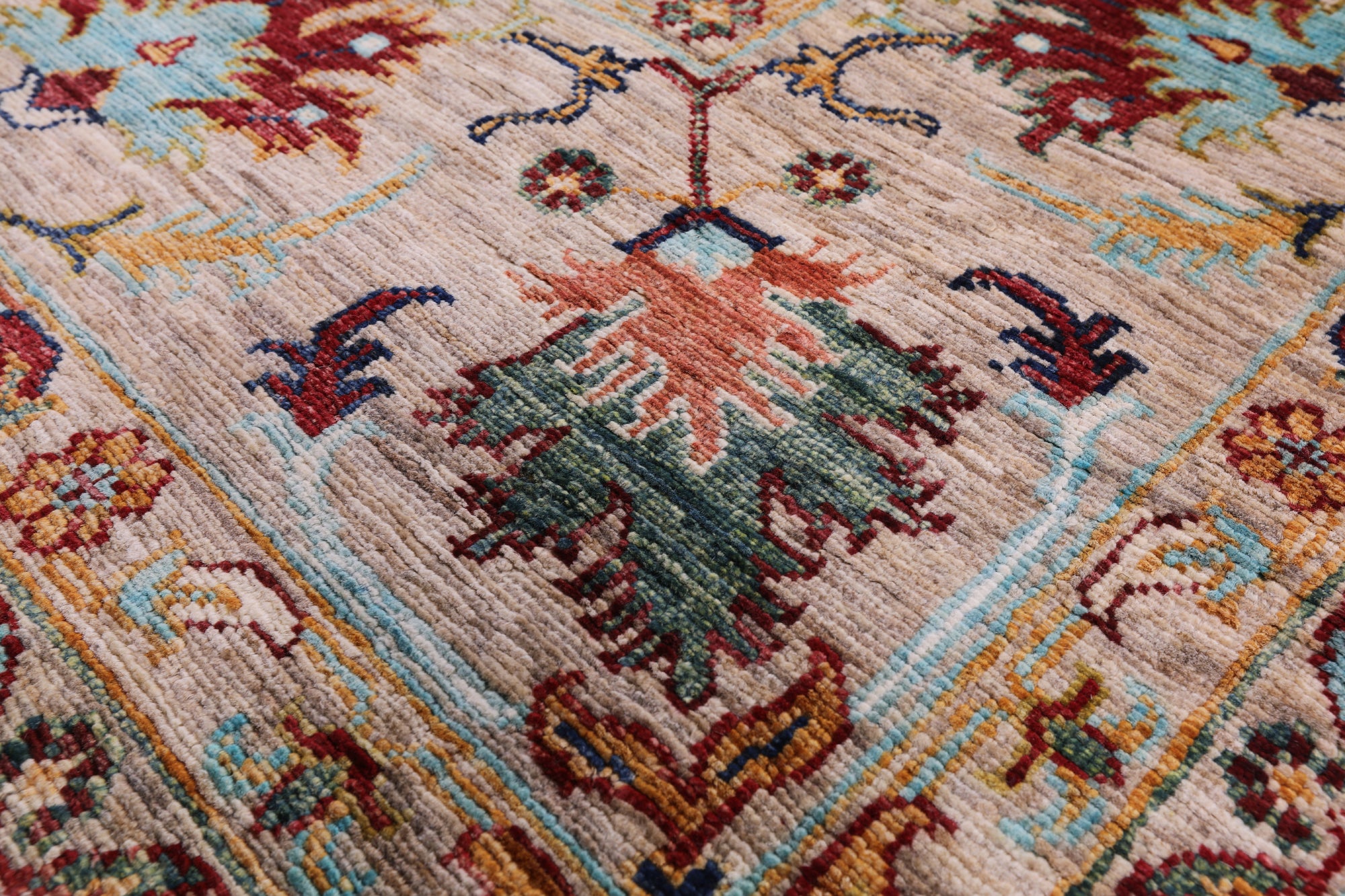 Peshawar Hand Knotted Wool Rug - 9' 1" X 12' 1" - Golden Nile