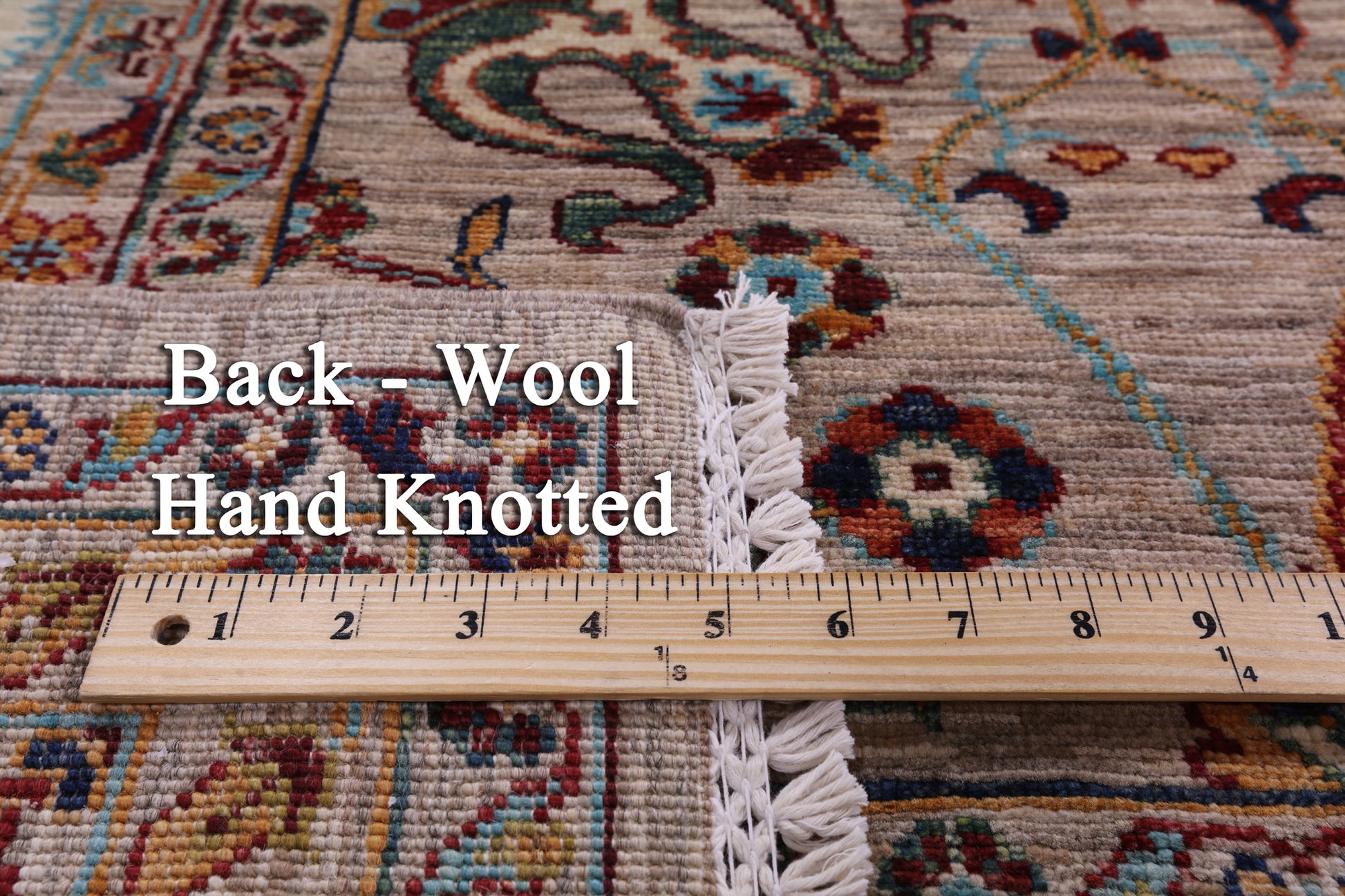 Peshawar Hand Knotted Wool Rug - 9' 1" X 12' 1" - Golden Nile
