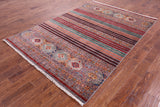 Khorjin Persian Gabbeh Hand Knotted Wool Rug - 5' 10" X 8' 5" - Golden Nile