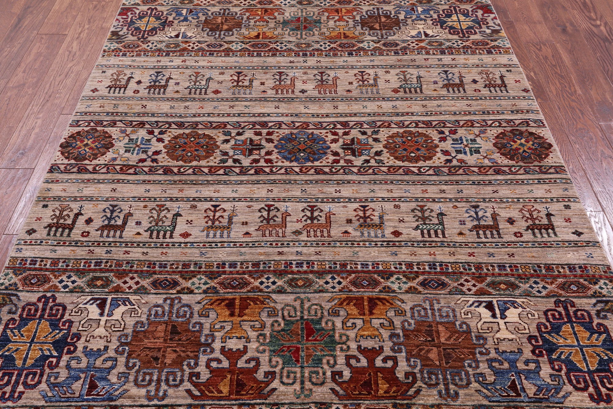 Tribal Persian Gabbeh Hand Knotted Wool Rug - 5' 6" X 7' 11" - Golden Nile