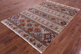 Tribal Persian Gabbeh Hand Knotted Wool Rug - 5' 6" X 7' 11" - Golden Nile