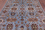 Blue Peshawar Hand Knotted Wool Rug - 6' 10" X 10' 0" - Golden Nile