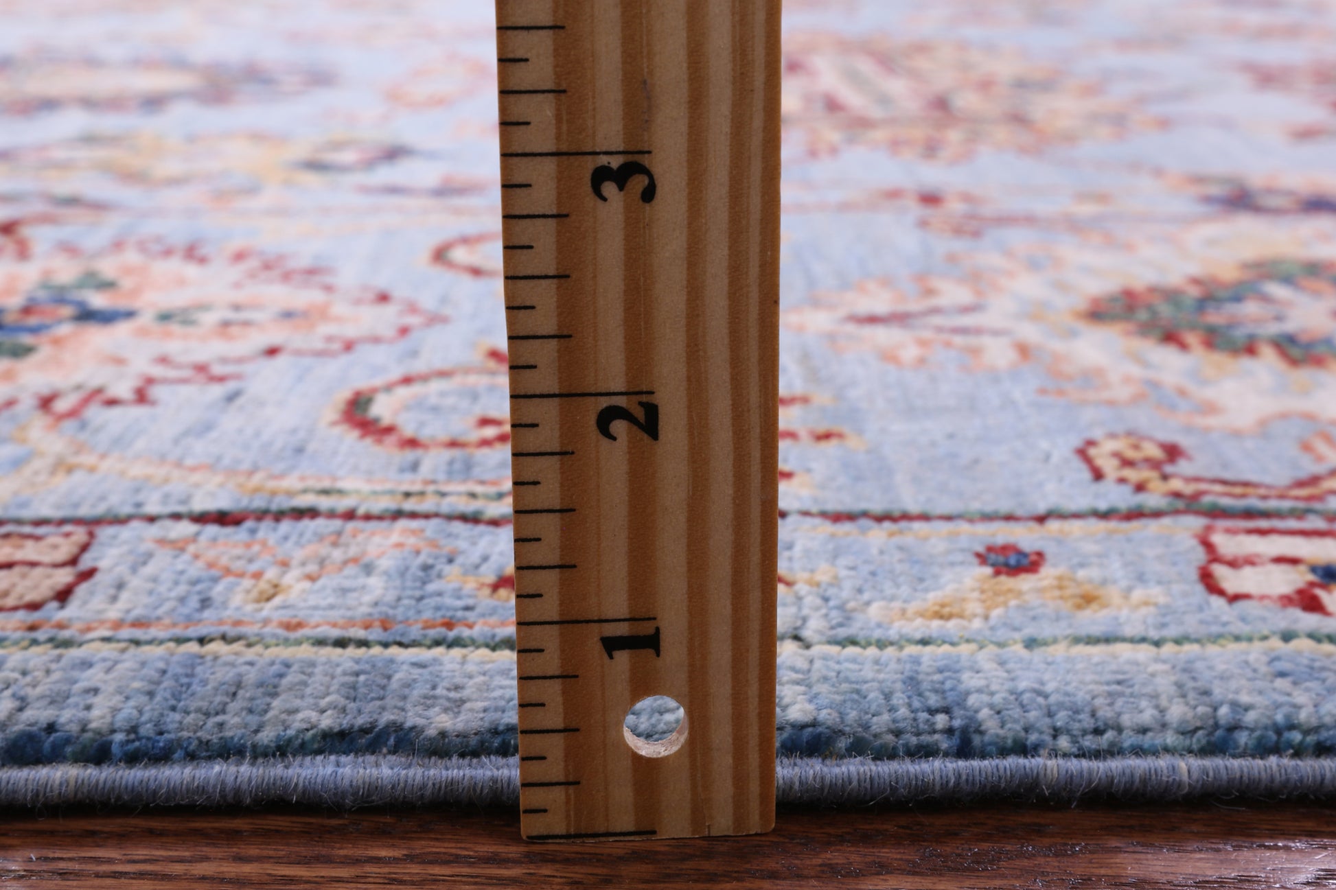 Blue Peshawar Hand Knotted Wool Rug - 6' 10" X 10' 0" - Golden Nile