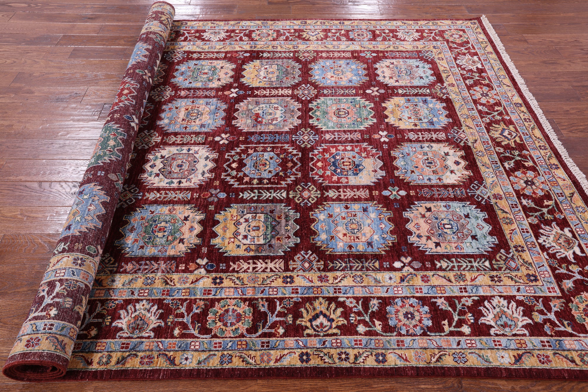 Turkmen Ersari Hand Knotted Wool Rug - 6' 10" X 10' 2" - Golden Nile