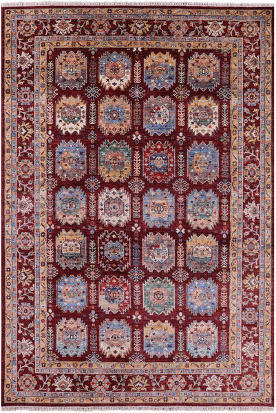 Turkmen Ersari Hand Knotted Wool Rug - 6' 10" X 10' 2" - Golden Nile