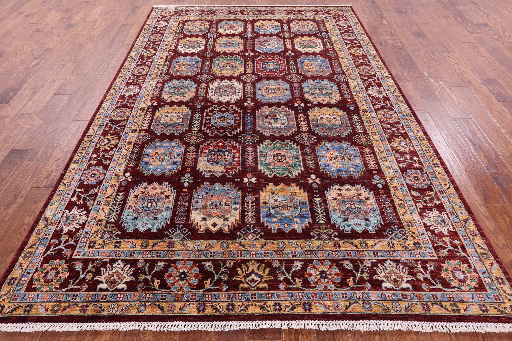 Turkmen Ersari Hand Knotted Wool Rug - 6' 10" X 10' 2" - Golden Nile