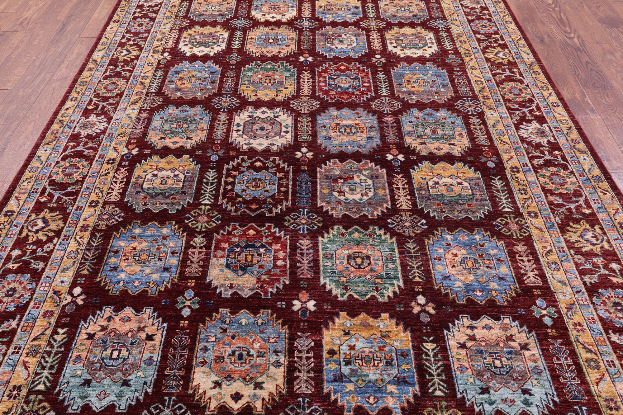 Turkmen Ersari Hand Knotted Wool Rug - 6' 10" X 10' 2" - Golden Nile