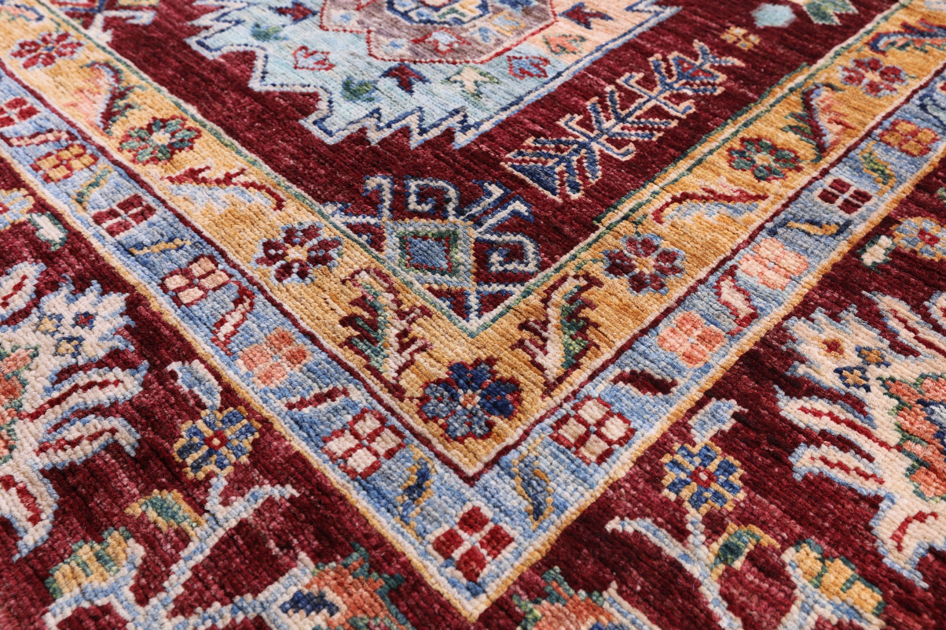 Turkmen Ersari Hand Knotted Wool Rug - 6' 10" X 10' 2" - Golden Nile
