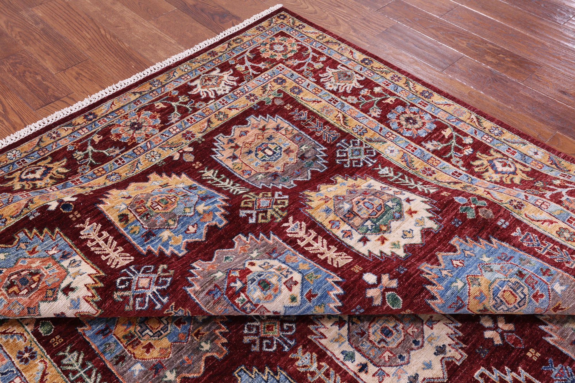 Turkmen Ersari Hand Knotted Wool Rug - 6' 10" X 10' 2" - Golden Nile