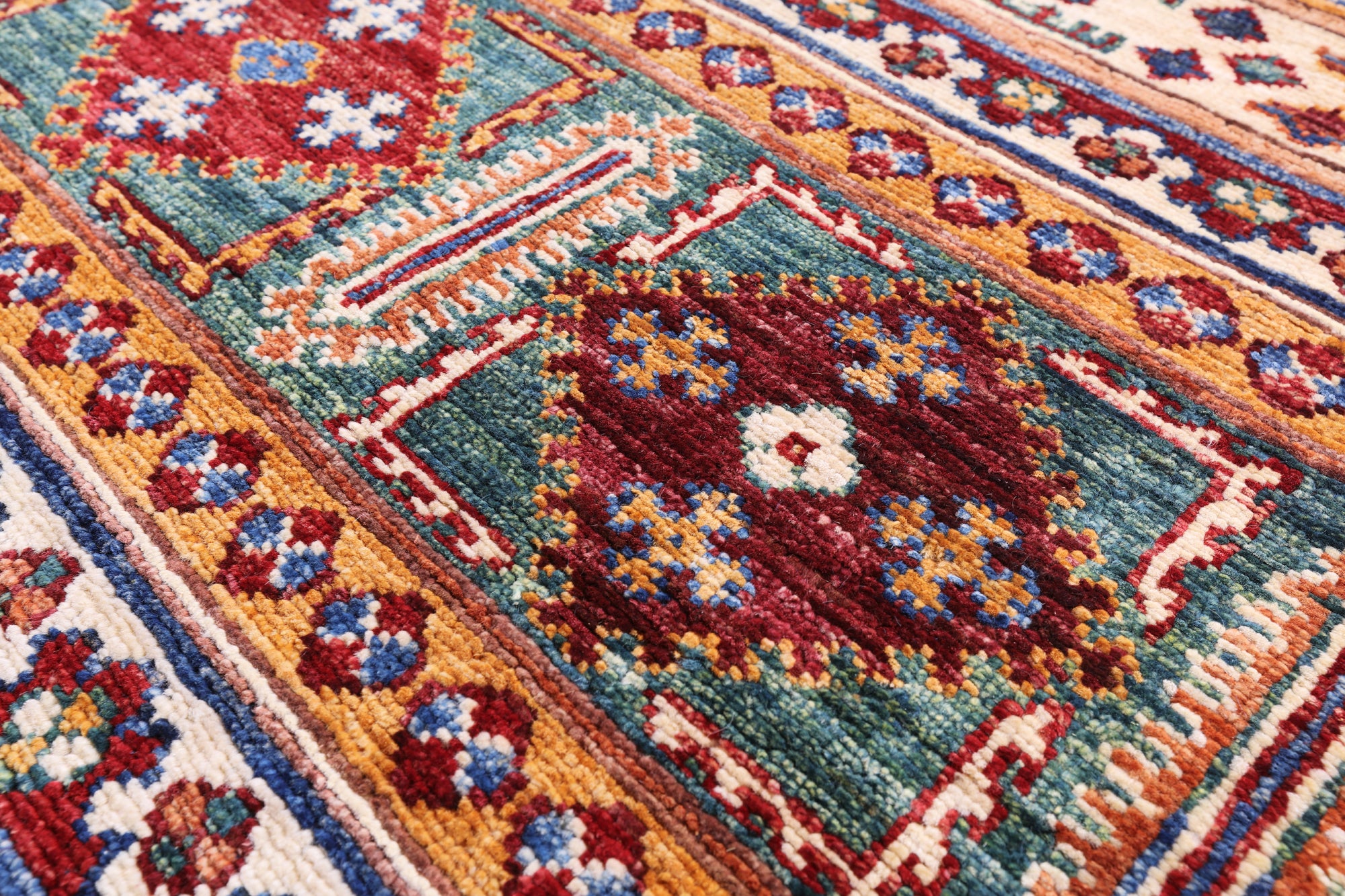 Khorjin Persian Gabbeh Hand Knotted Wool Rug - 5' 0" X 6' 3" - Golden Nile
