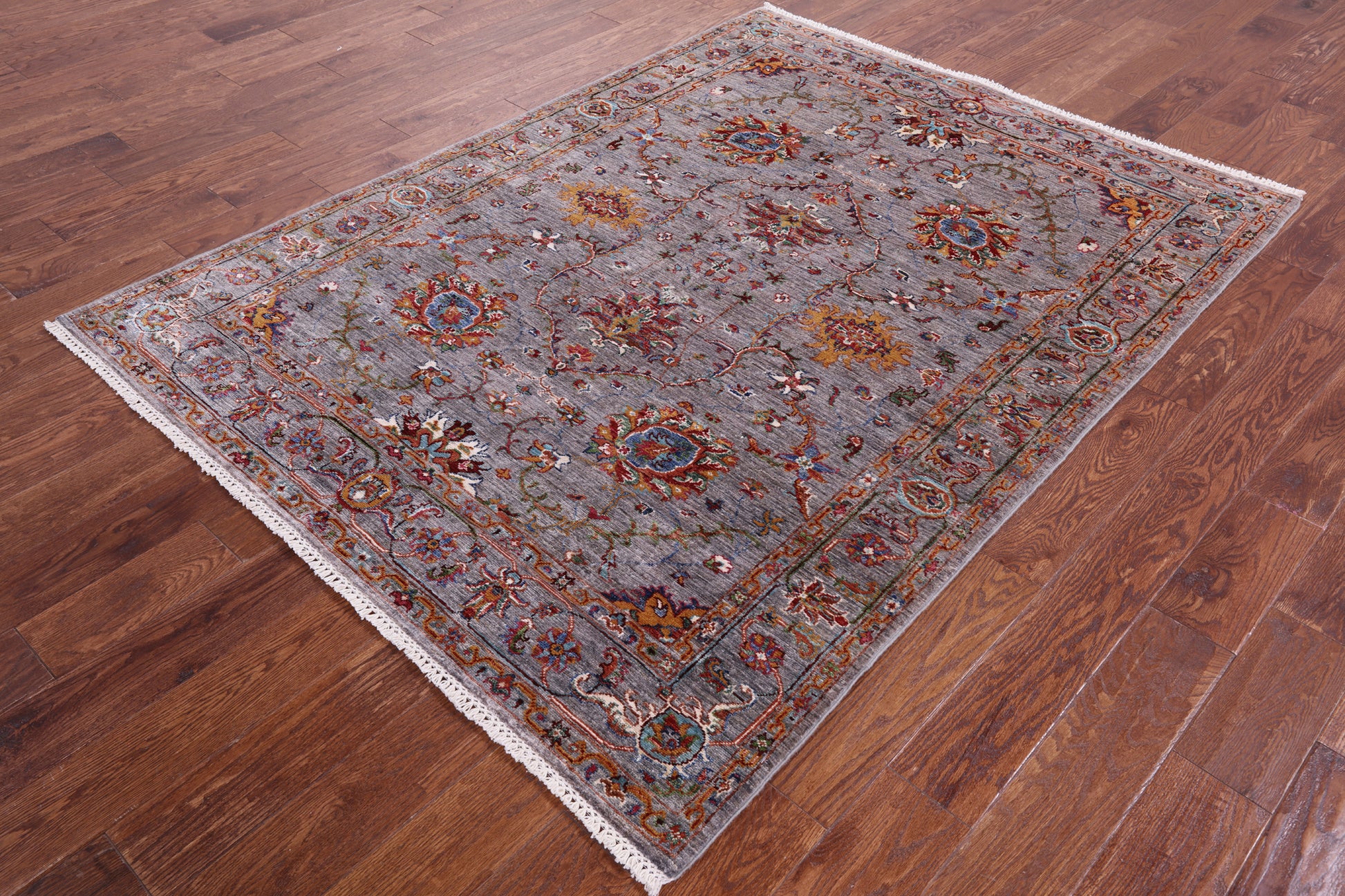 Peshawar Hand Knotted Wool Rug - 5' 2" X 6' 11" - Golden Nile