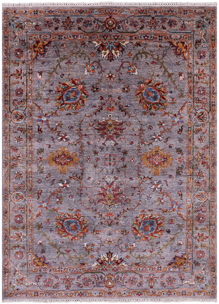 Peshawar Hand Knotted Wool Rug - 5' 2" X 6' 11" - Golden Nile