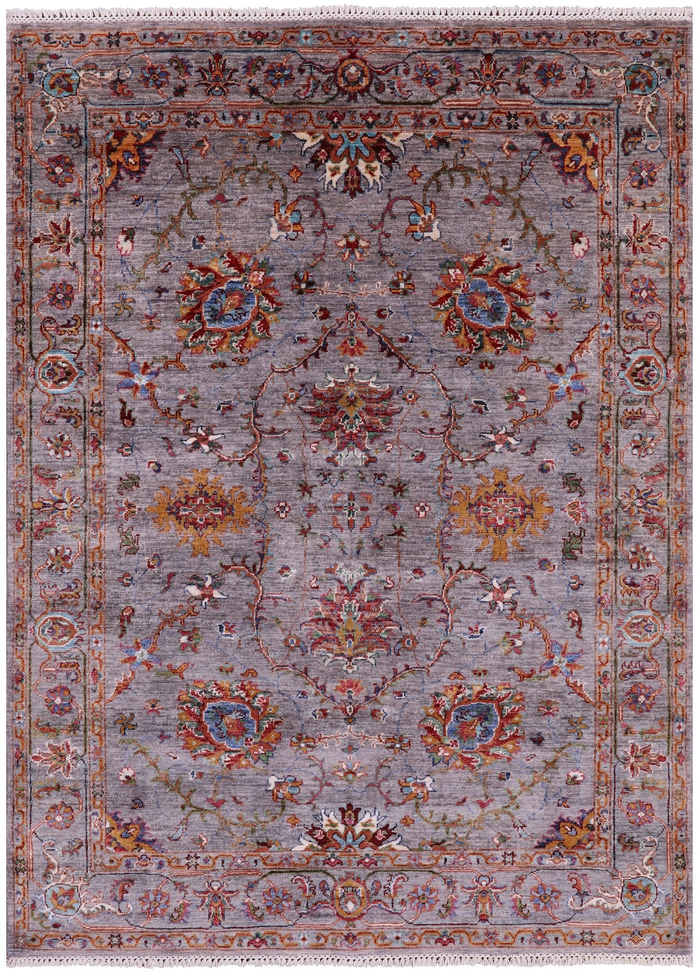 Peshawar Hand Knotted Wool Rug - 5' 2" X 6' 11" - Golden Nile