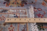 Grey Peshawar Hand Knotted Wool Rug - 5' 0" X 6' 7" - Golden Nile
