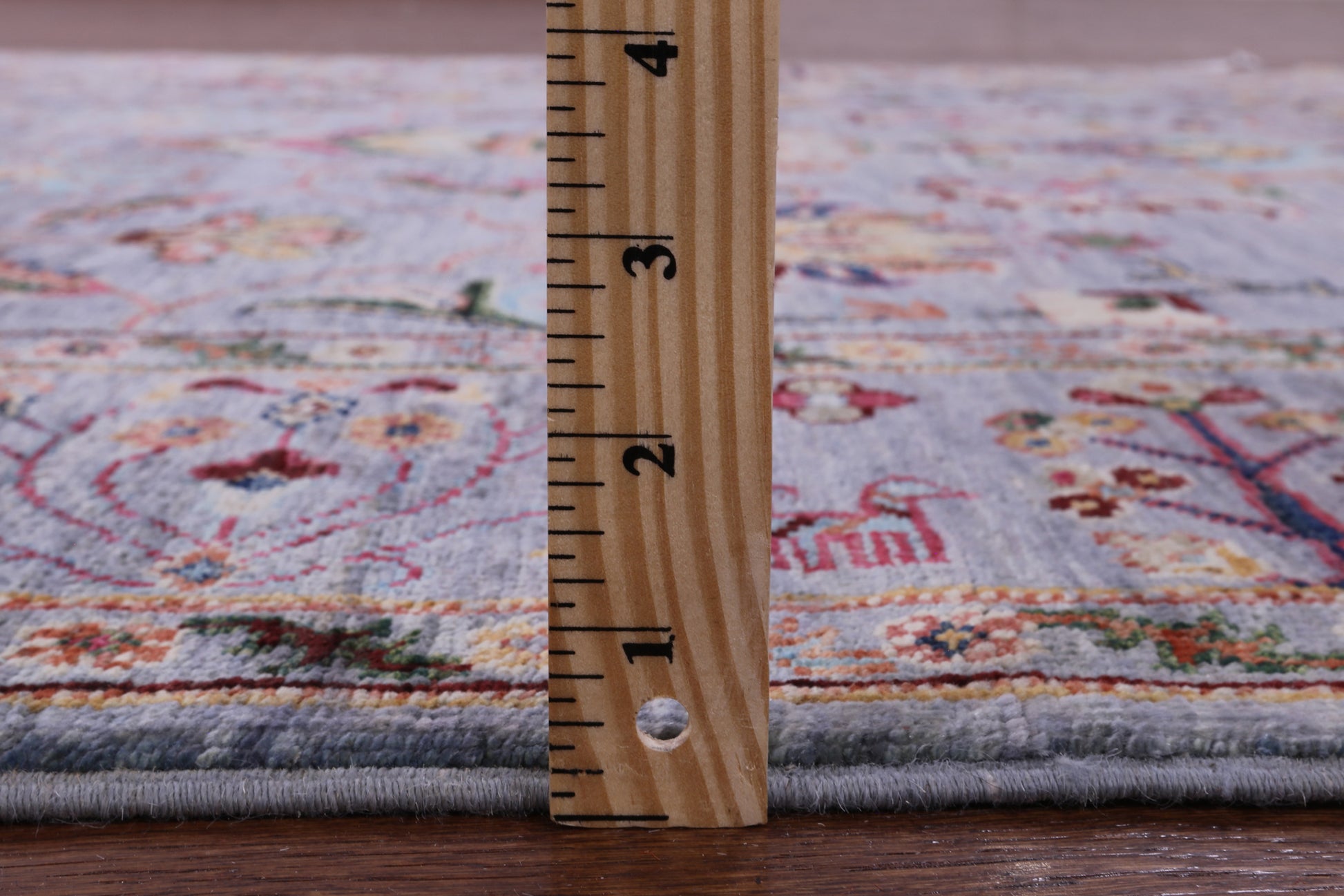 Grey Peshawar Hand Knotted Wool Rug - 5' 0" X 6' 7" - Golden Nile