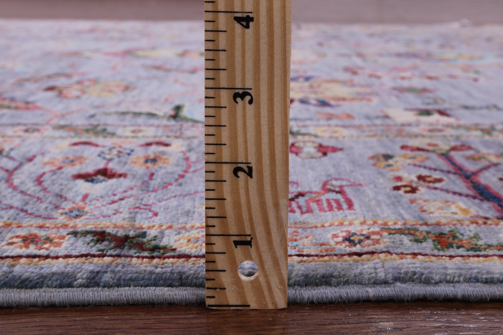 Grey Peshawar Hand Knotted Wool Rug - 5' 0" X 6' 7" - Golden Nile