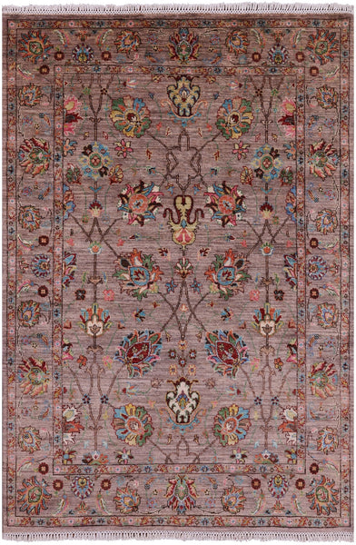 Peshawar Hand Knotted Wool Rug - 4' 10" X 6' 11" - Golden Nile