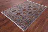 Peshawar Hand Knotted Wool Rug - 5' 1" X 6' 9" - Golden Nile