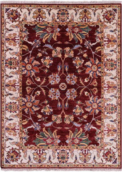 Persian Tabriz Hand Knotted Wool Rug - 5' 0" X 6' 8" - Golden Nile