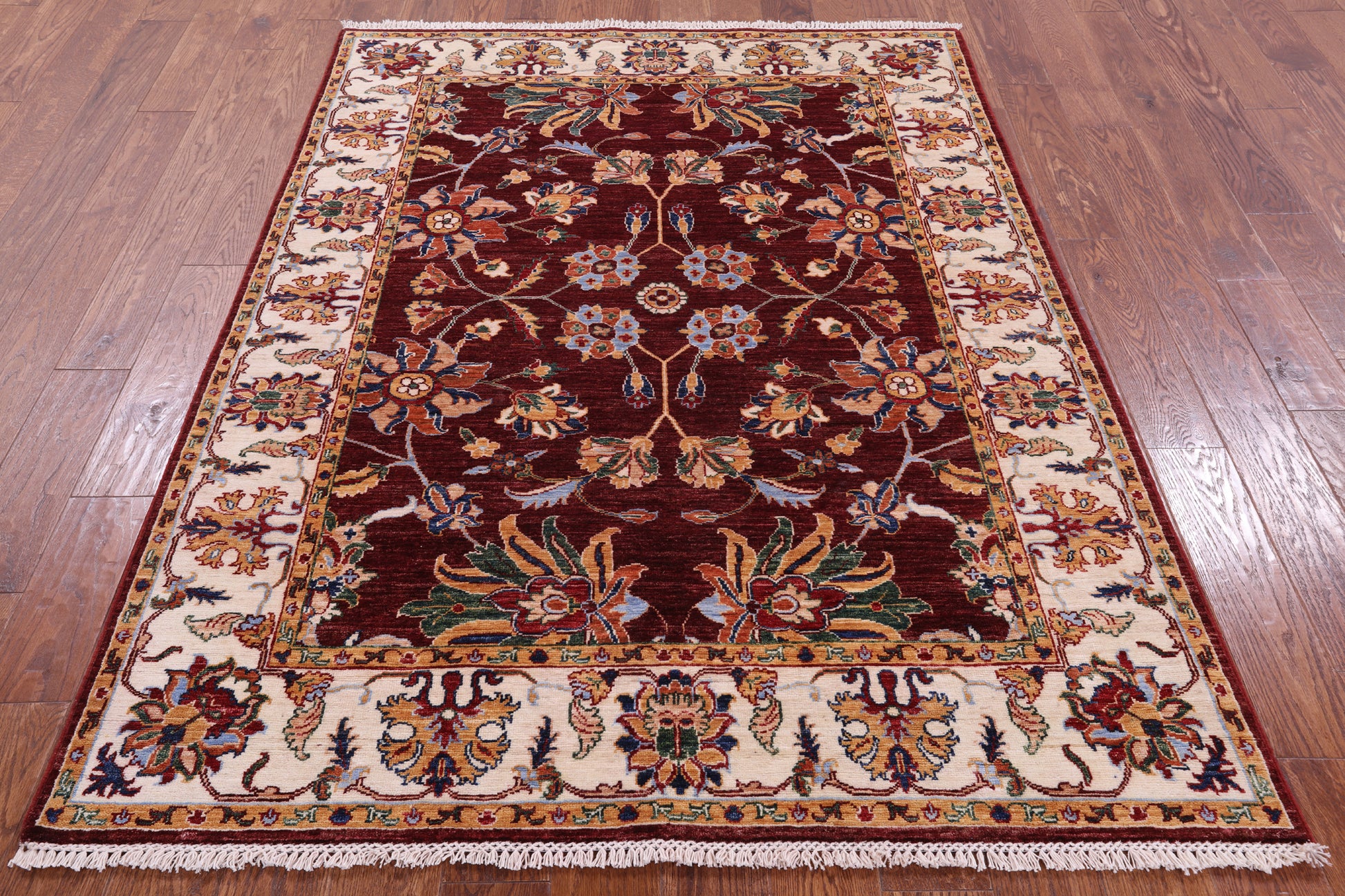 Persian Tabriz Hand Knotted Wool Rug - 5' 0" X 6' 8" - Golden Nile
