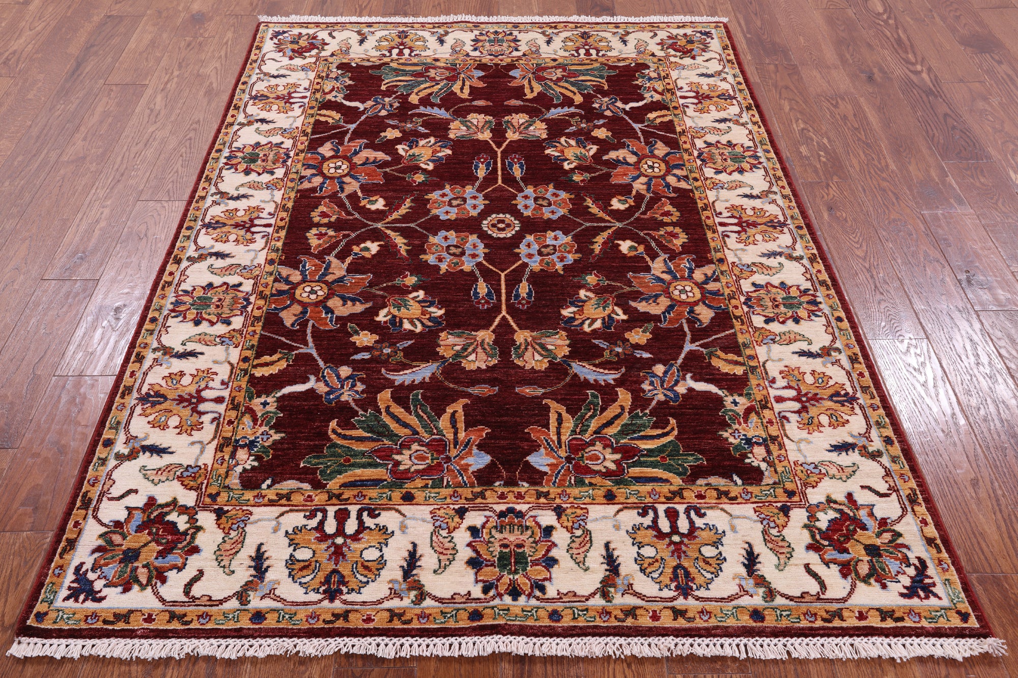 Persian Tabriz Hand Knotted Wool Rug - 5' 0" X 6' 8" - Golden Nile