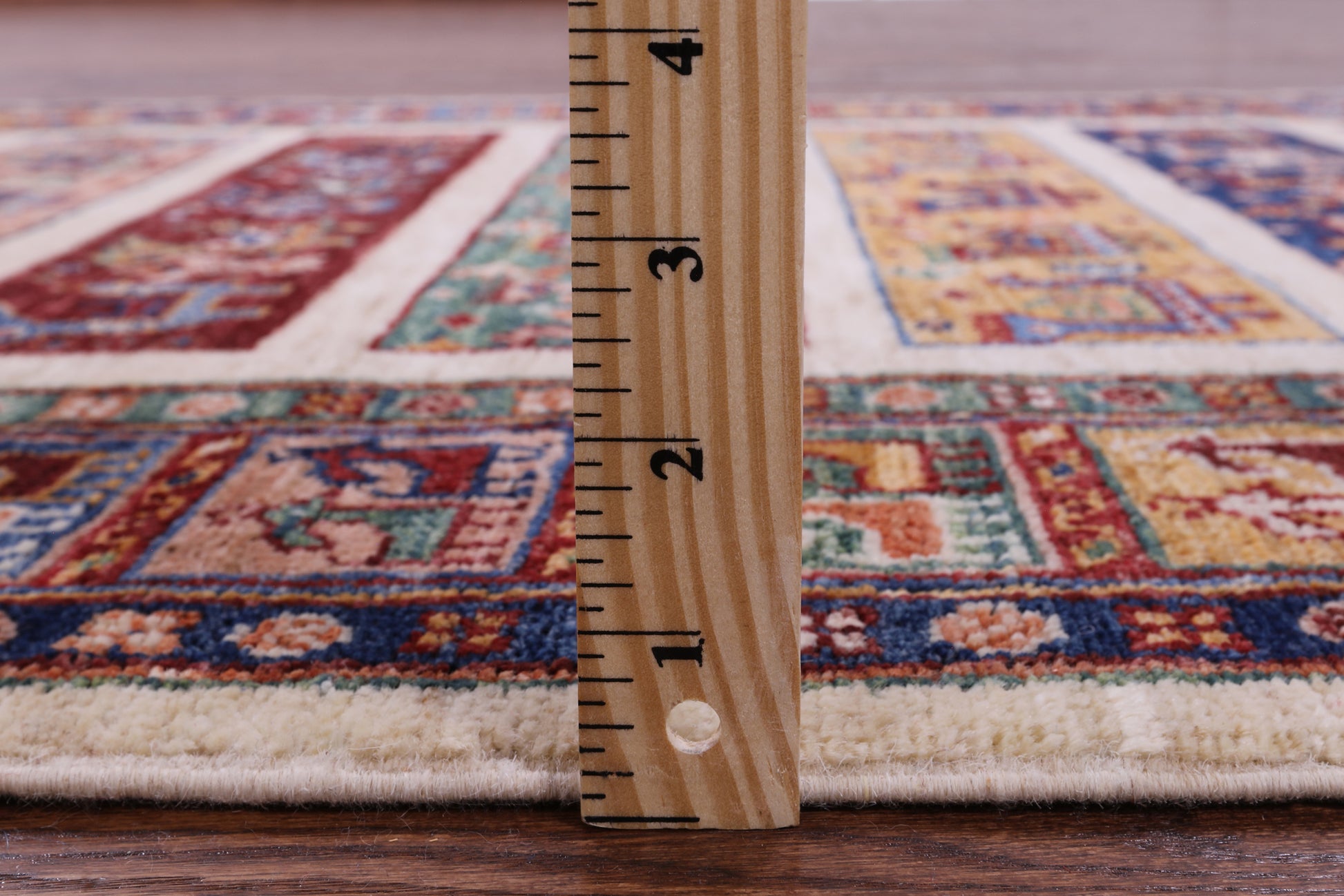 Tribal Persian Gabbeh Handmade Wool Rug - 3' 5" X 5' 1" - Golden Nile