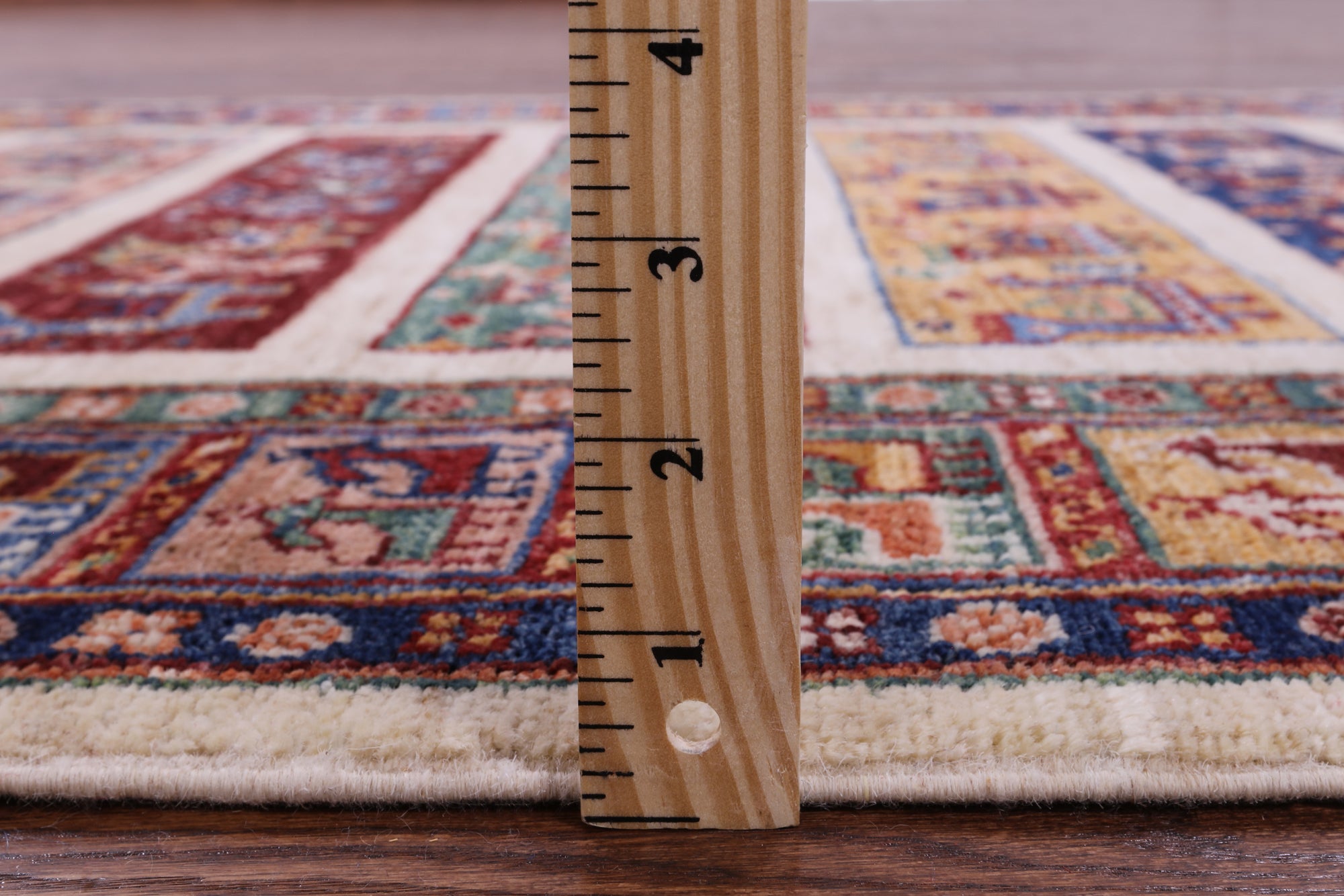 Tribal Persian Gabbeh Handmade Wool Rug - 3' 5" X 5' 1" - Golden Nile