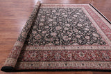 Black Persian Kashan  Hand Knotted Wool Rug - 12' 2" X 16' 0" - Golden Nile