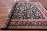 Black Persian Kashan  Hand Knotted Wool Rug - 12' 2" X 16' 0" - Golden Nile