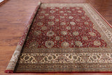 Red Square Persian Tabriz Handmade Wool Rug - 12' 0" X 12' 2" - Golden Nile