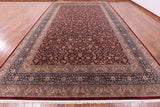 Red Persian Tabriz Hand Knotted Wool Rug - 11' 6" X 17' 6" - Golden Nile