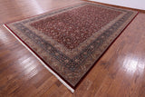 Red Persian Tabriz Hand Knotted Wool Rug - 11' 6" X 17' 6" - Golden Nile