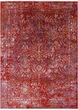 Red Abstract Contemporary Hand Knotted Wool & Silk Rug - 9' 1" X 12' 2" - Golden Nile