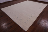 Ivory Persian Gabbeh Hand Knotted Wool Rug - 10' 1" X 14' 0" - Golden Nile