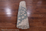 Green Peshawar Hand Knotted Wool Rug - 8' 10" X 11' 5" - Golden Nile