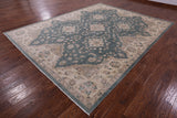 Green Peshawar Hand Knotted Wool Rug - 8' 10" X 11' 5" - Golden Nile