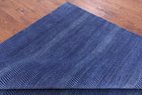 Blue Savannah Grass Hand Knotted Wool & Silk Rug - 8' 0" X 10' 2" - Golden Nile