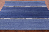 Blue Savannah Grass Hand Knotted Wool & Silk Rug - 8' 0" X 10' 2" - Golden Nile