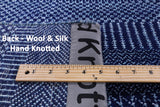 Blue Savannah Grass Hand Knotted Wool & Silk Rug - 8' 0" X 10' 2" - Golden Nile