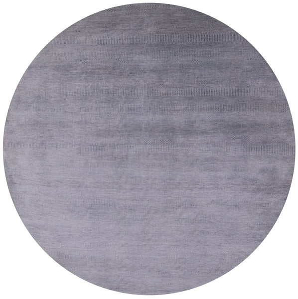 Round Savannah Grass Hand Knotted Wool & Silk Rug - 9' 5" X 9' 6" - Golden Nile