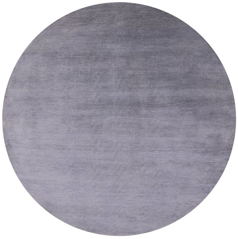 Round Savannah Grass Hand Knotted Wool & Silk Rug - 9' 5