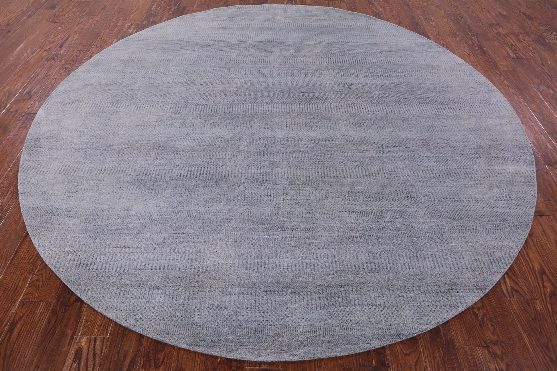 Round Savannah Grass Hand Knotted Wool & Silk Rug - 9' 5" X 9' 6" - Golden Nile