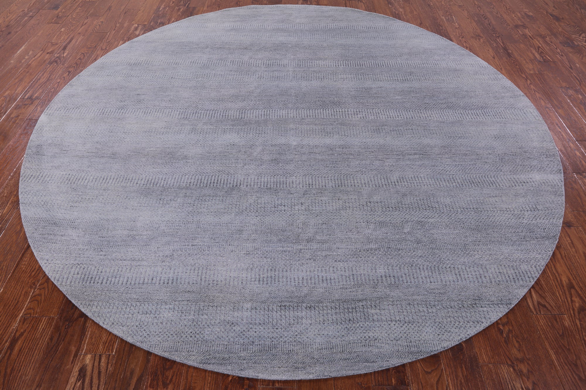 Round Savannah Grass Hand Knotted Wool & Silk Rug - 9' 5" X 9' 6" - Golden Nile