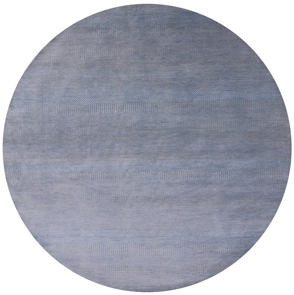 Round Savannah Grass Hand Knotted Wool & Silk Rug - 7' 7" X 7' 8" - Golden Nile