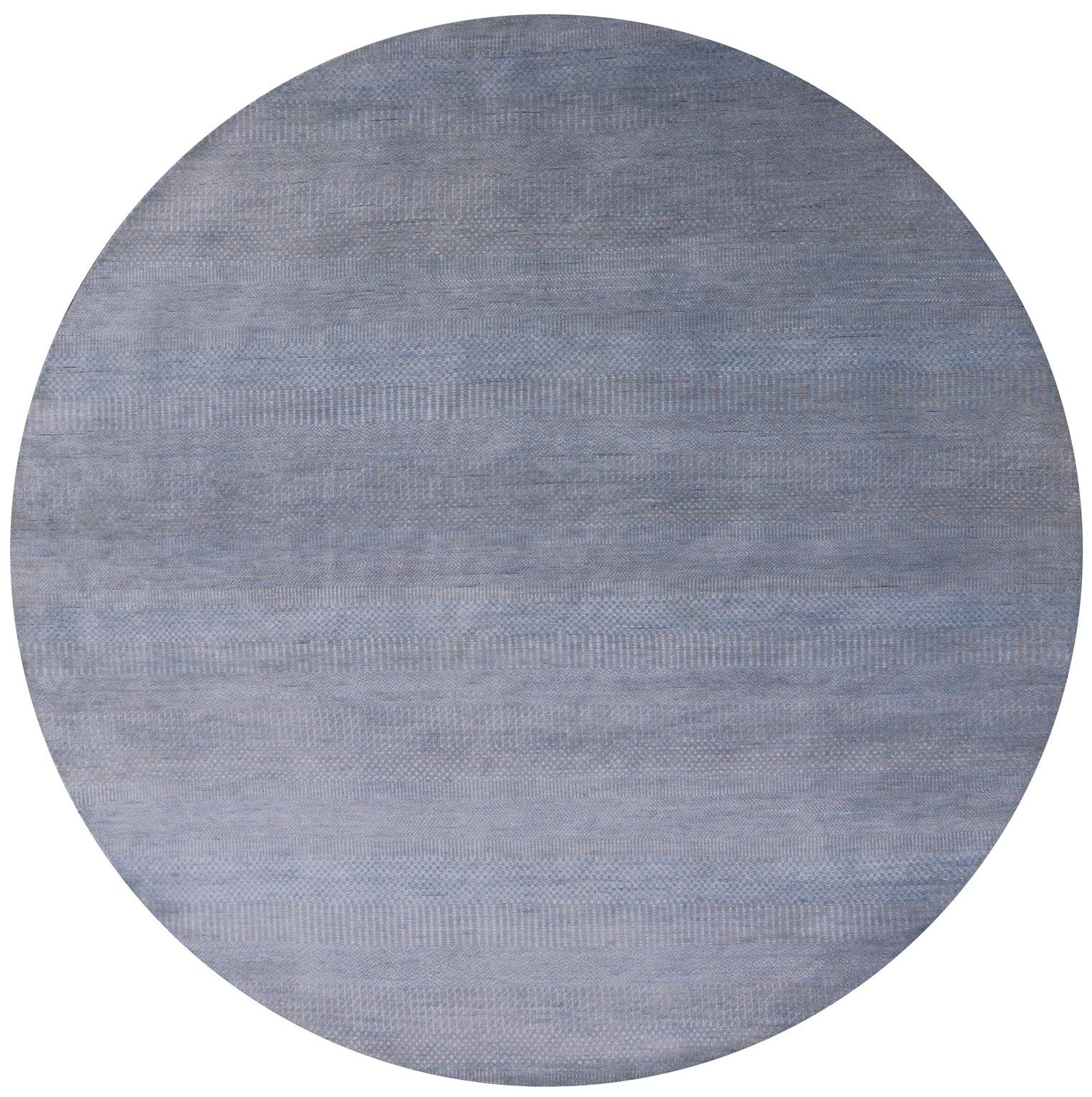 Round Savannah Grass Hand Knotted Wool & Silk Rug - 7' 7" X 7' 8" - Golden Nile