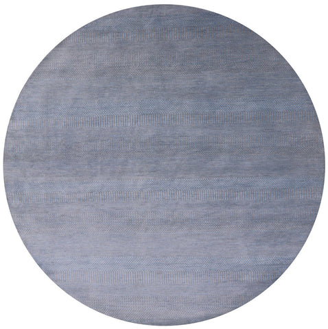 Round Savannah Grass Hand Knotted Wool & Silk Rug - 7' 7